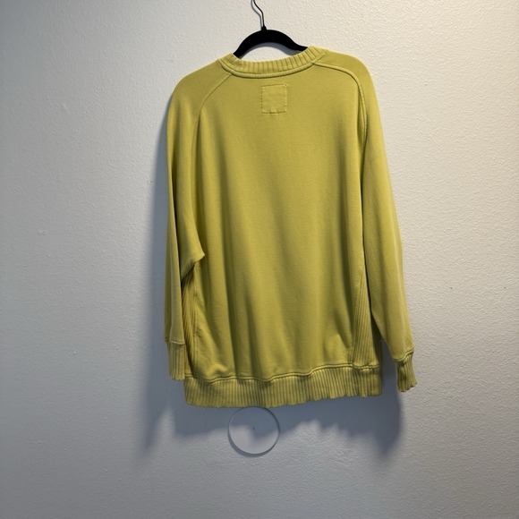 Arie Down To Earth Lemongrass Chartreuse Oversized Crewneck Sweatshirt Medium - Picture 2 of 7